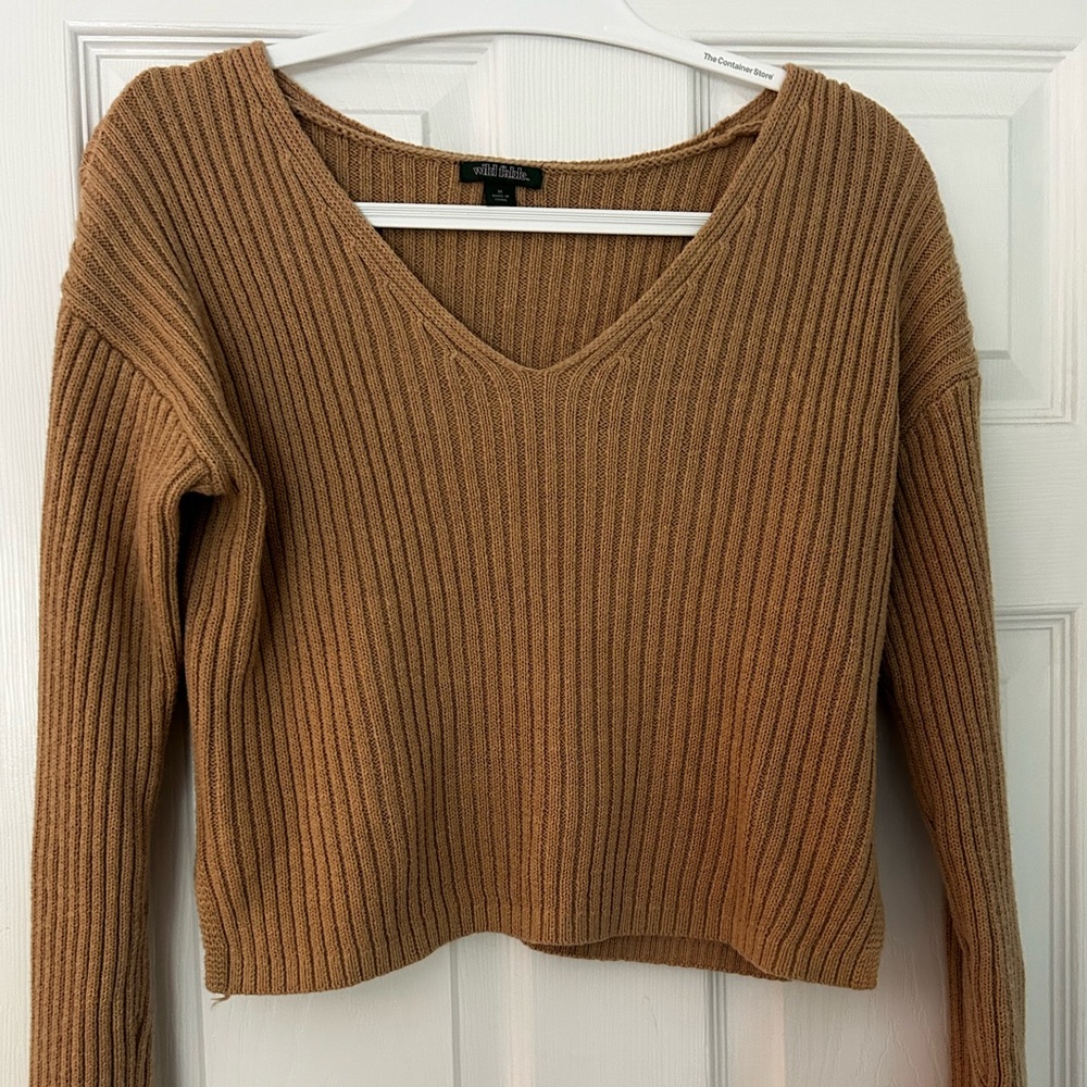 Wild Fable Light Brown V-Neck Sweater